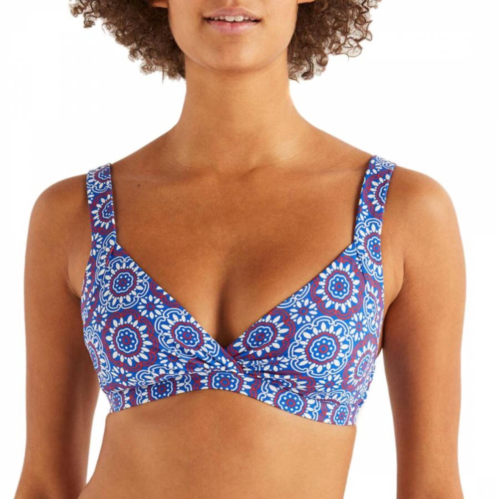 NWT Boden Bold Blue, Sun Tile Talamanca Bikini Top sz 4,6 . IG